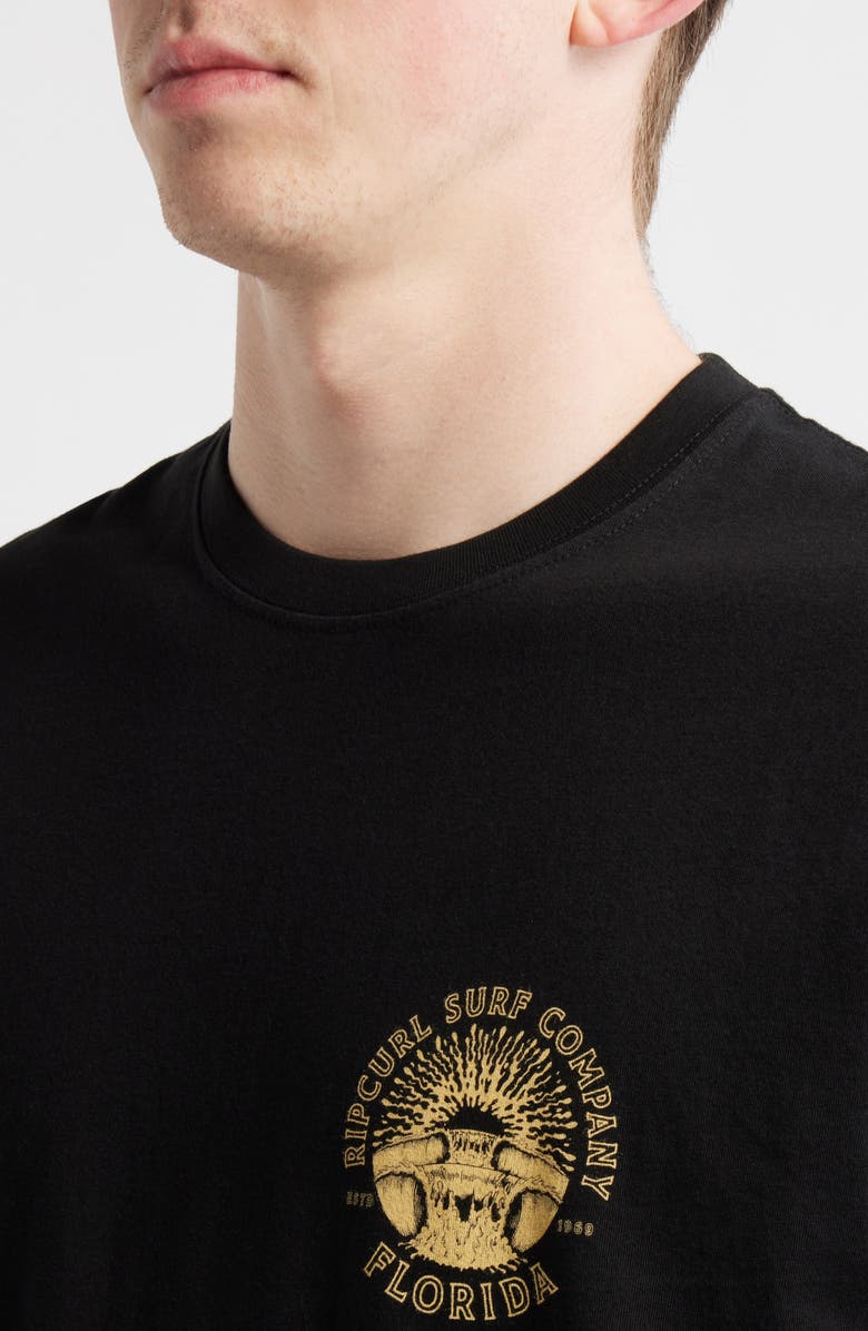 Rip Curl Sunrise Logo Cotton T-Shirt, Alternate, color, Black Florida