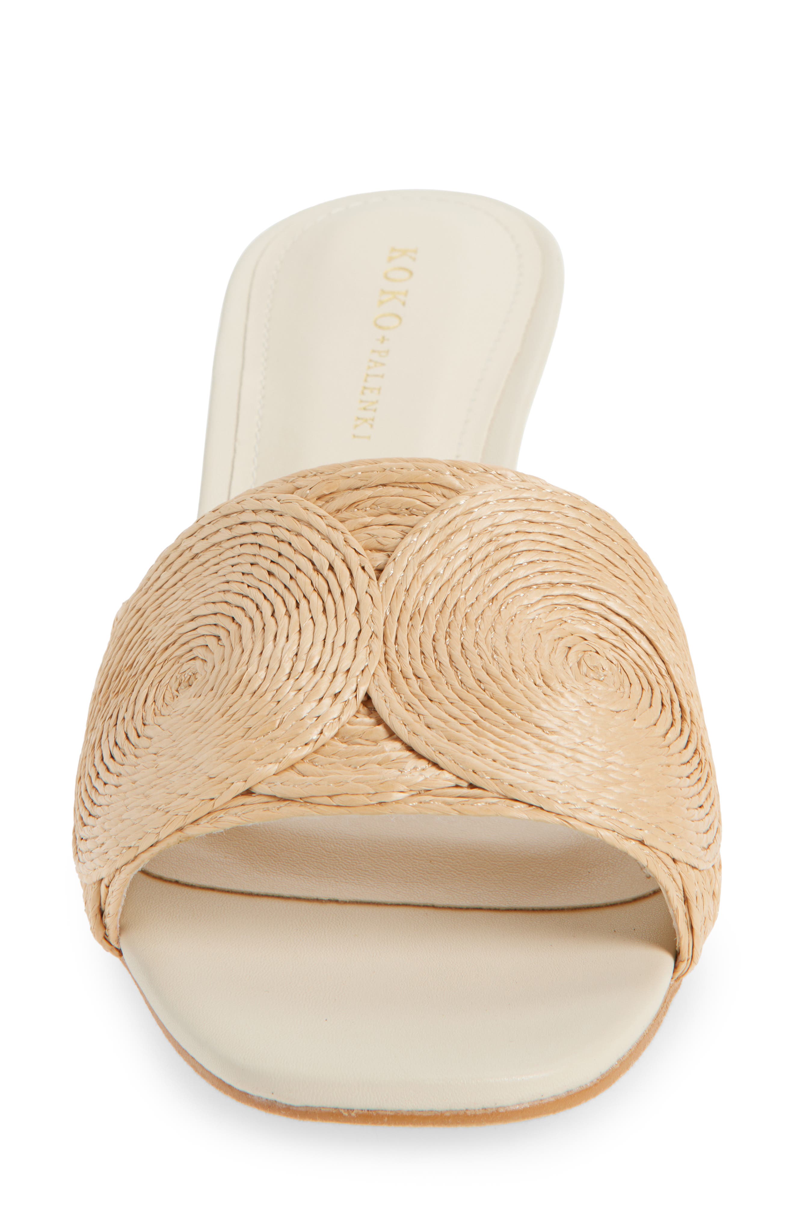 KOKO + PALENKI Silan Kitten Heel Slide Sandal, Alternate, color, Natural Raffia