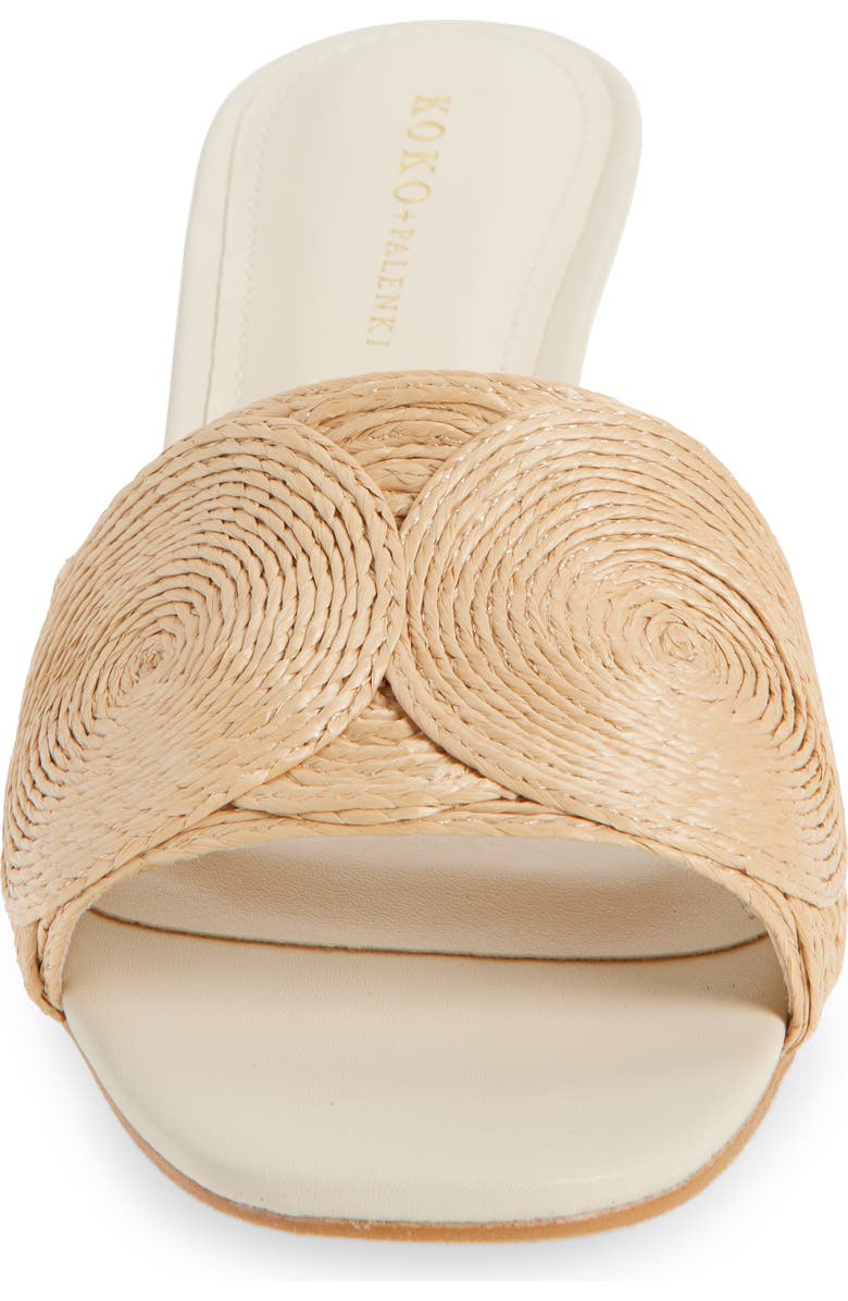KOKO + PALENKI Silan Kitten Heel Slide Sandal, Alternate, color, Natural Raffia