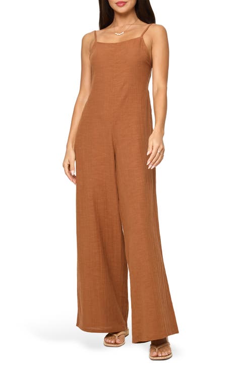 Jaida Open Back Cotton Cover-Up Jumpsuit