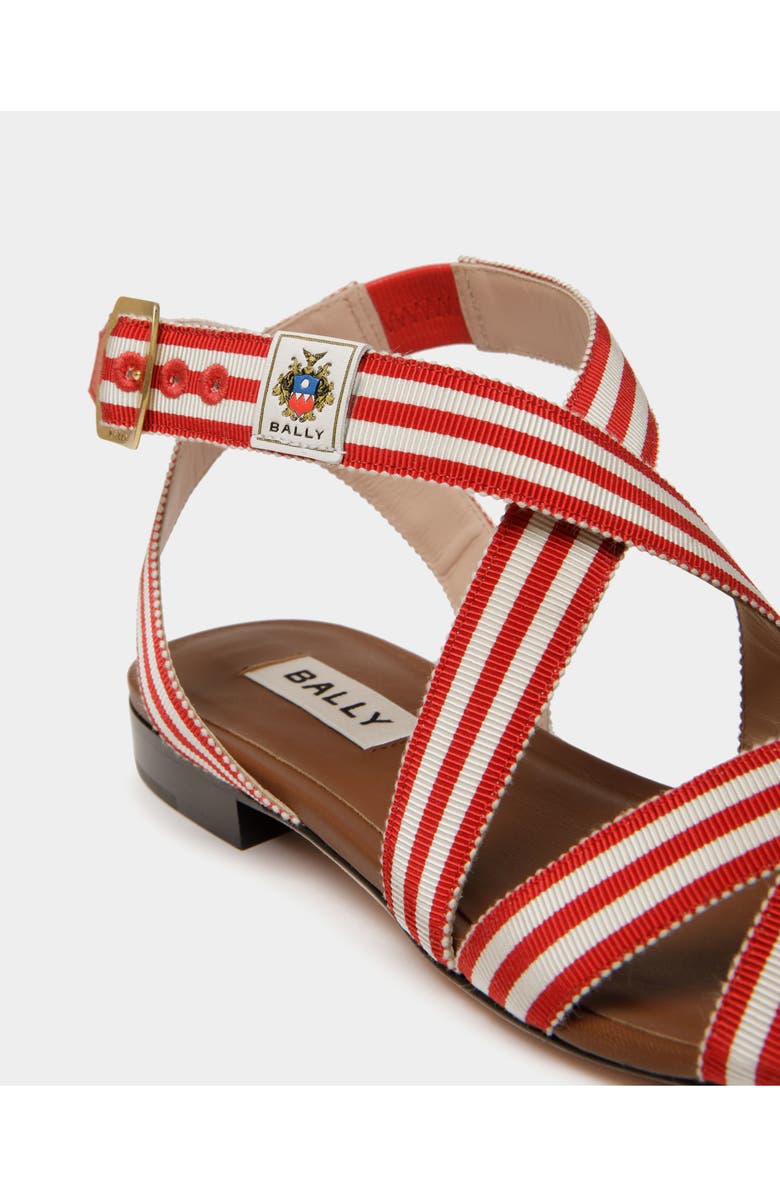 Bally Sylt Flat Sandal, Alternate, color, Red