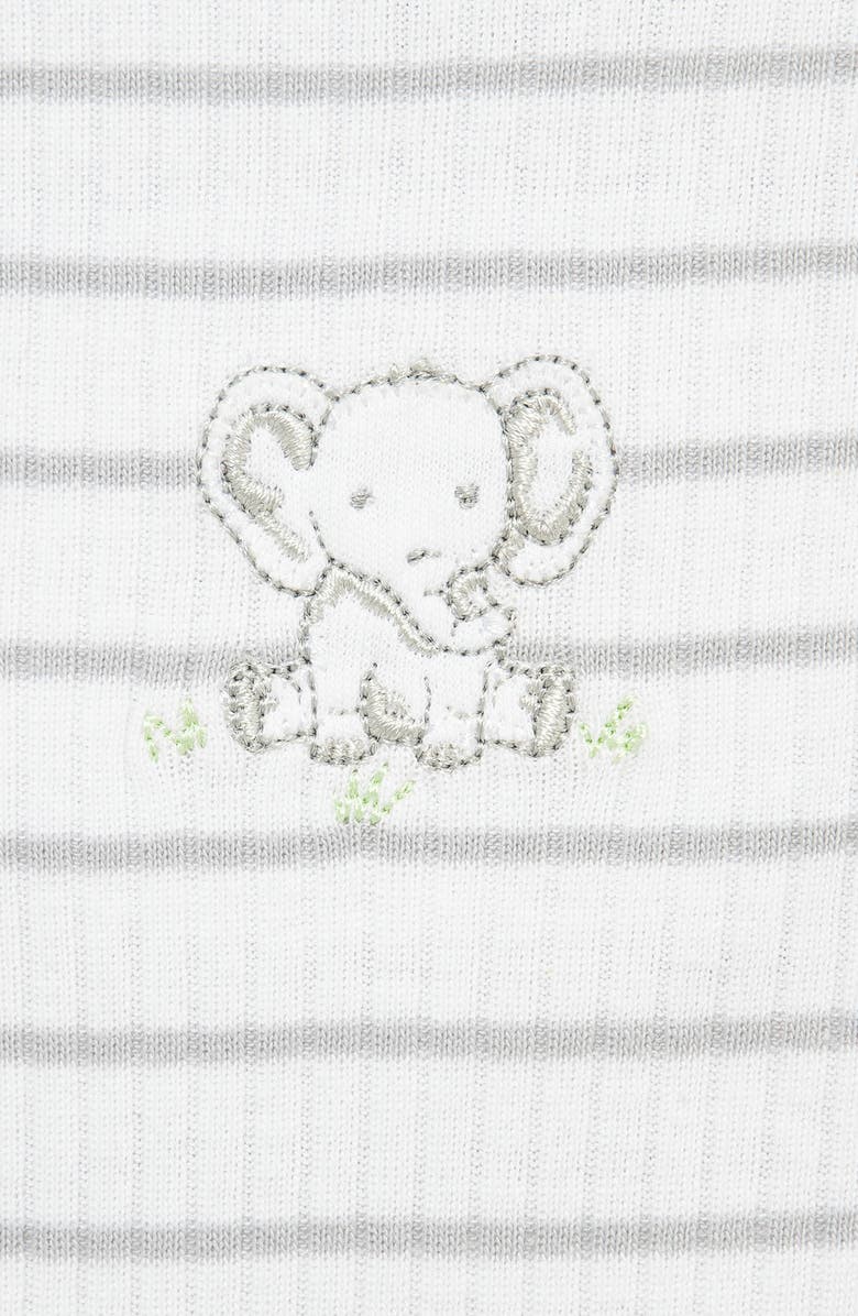 Little Me 5-Piece Elephant Theme Organic Cotton Bodysuit & Pants Set, Alternate, color, White