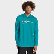 Nike Men's Nike Aqua Miami Dolphins Sideline Pure Fury Dri-FIT Long Sleeve Hoodie T-Shirt