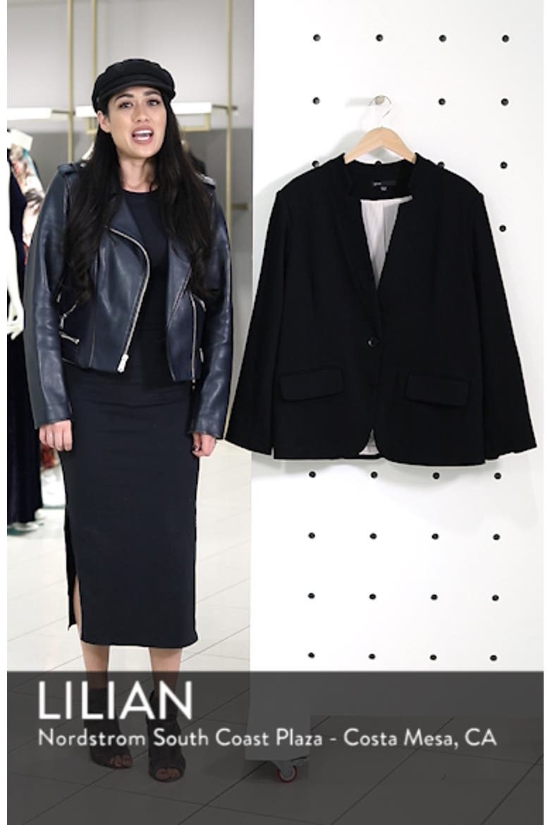 Inverted Notch Collar Cotton Blend Blazer video