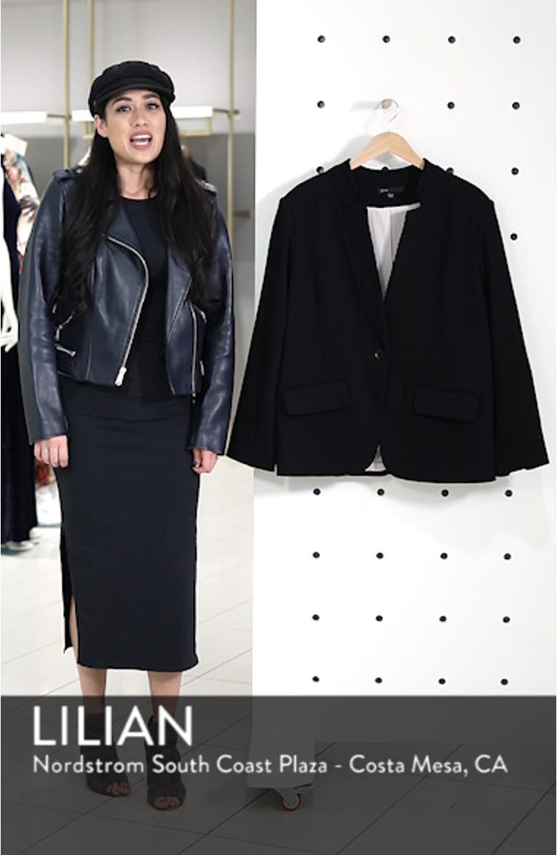 Inverted Notch Collar Cotton Blend Blazer, sales video thumbnail