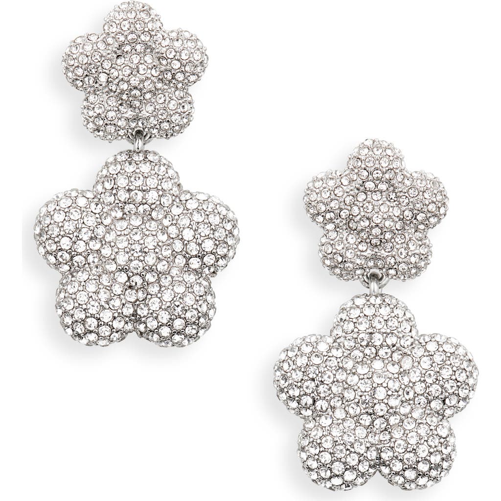 Marc Jacobs Daisy Balloon Drop Earrings In Silver/crystal