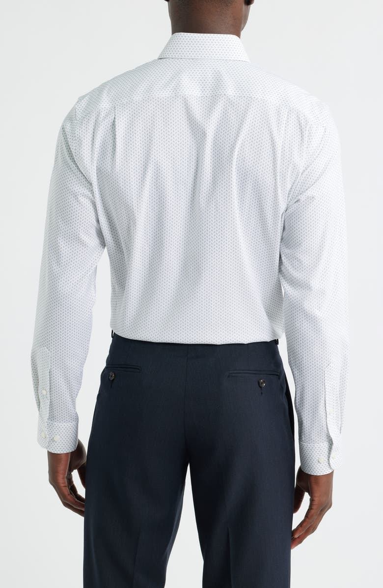 Nordstrom Trim Fit Patterned Premium Performance Twill Dress Shirt, Alternate, color, Grey Diamond Geo