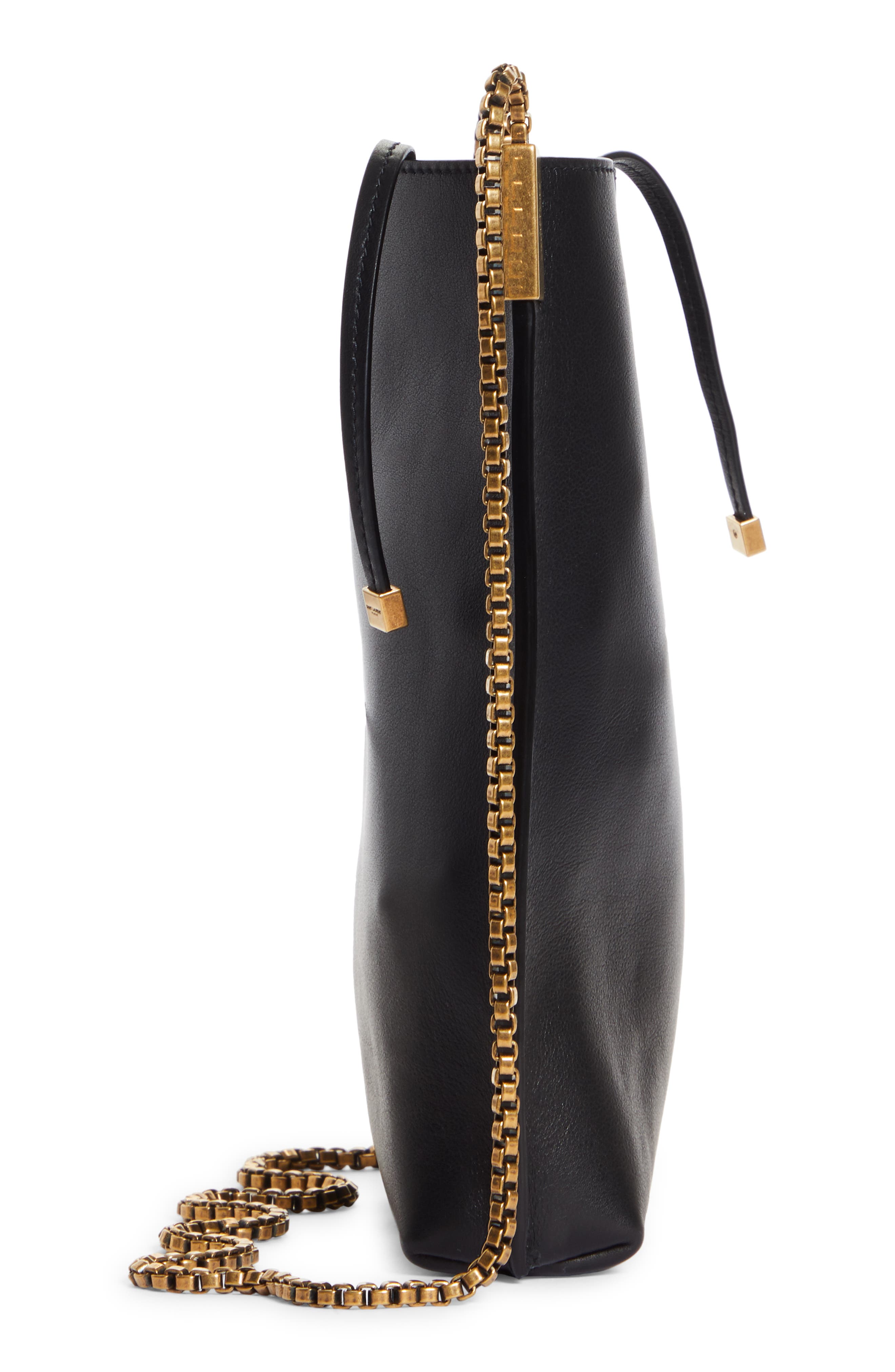 Saint Laurent Mini Suzanne Calfskin Leather Hobo, Alternate, color, 