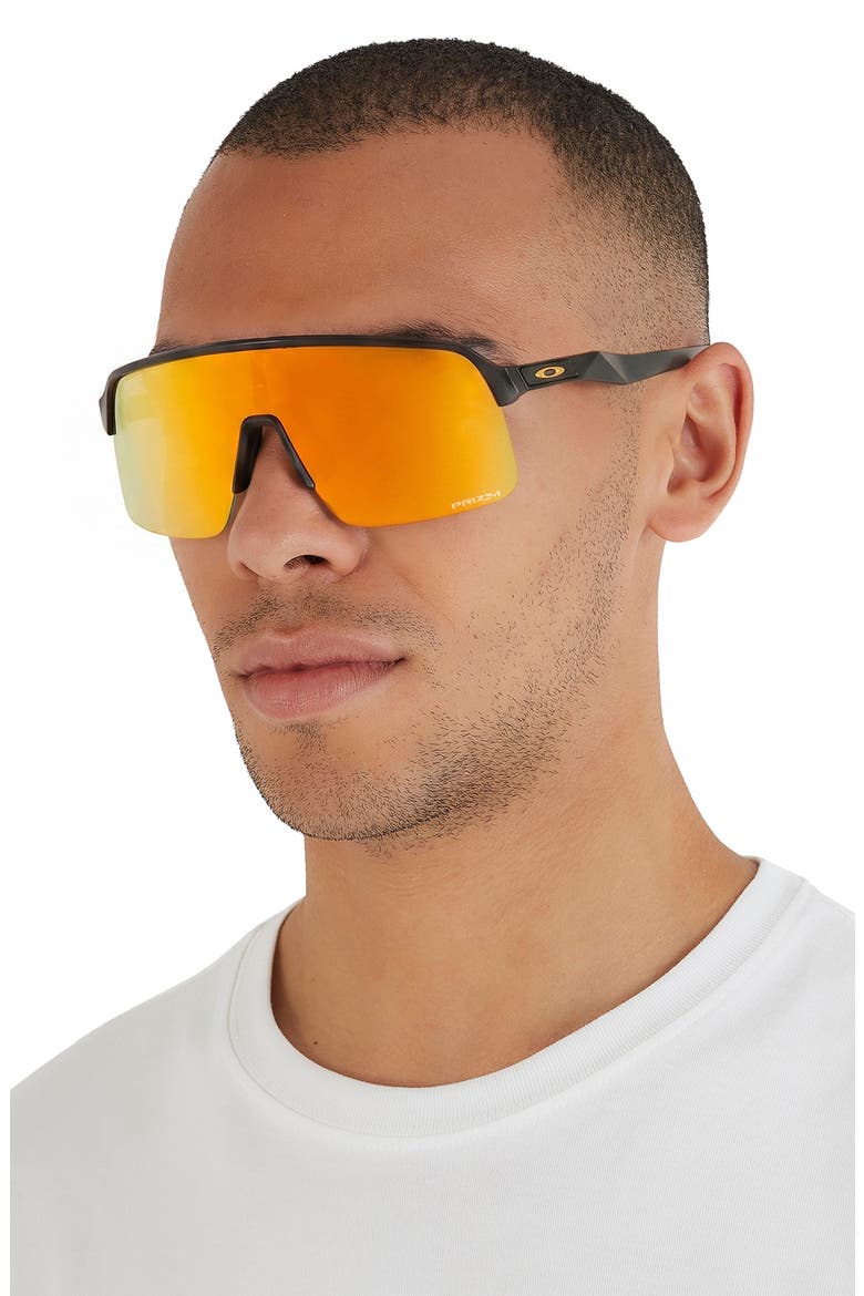 Sutro Lite 139mm Prizm™ Wrap Shield Sunglasses, Alternate, color, MATTE BLACK/ PRIZM 24K