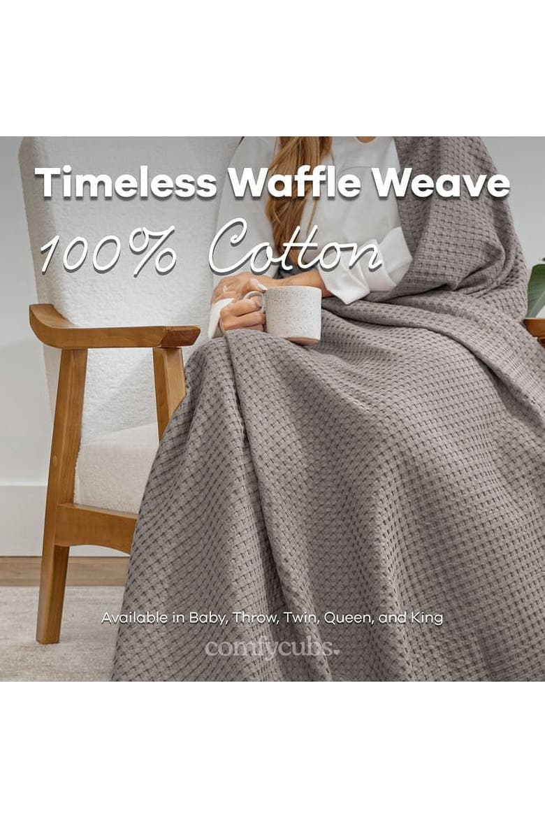 Adult Waffle Blanket, Alternate, color, Charcoal