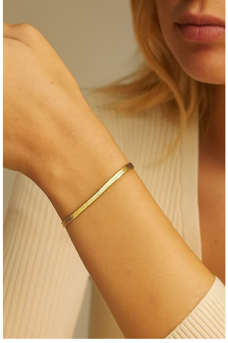Chic Adjustable Gold Snake Chain Bracelet, Alternate, color, Gold