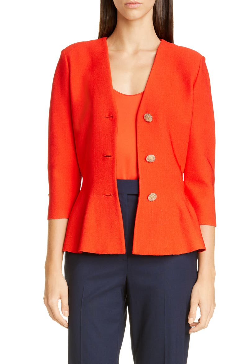 Sculptural Milano Cardigan, Main, color, GERANIUM