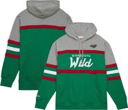 Mitchell & Ness Men's Mitchell & Ness Green/Gray Minnesota Wild Head Coach Pullover Hoodie