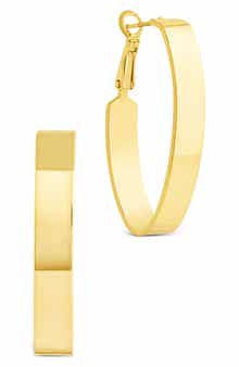 Sterling Forever Clarinda Oval Statement Hoop Earrings