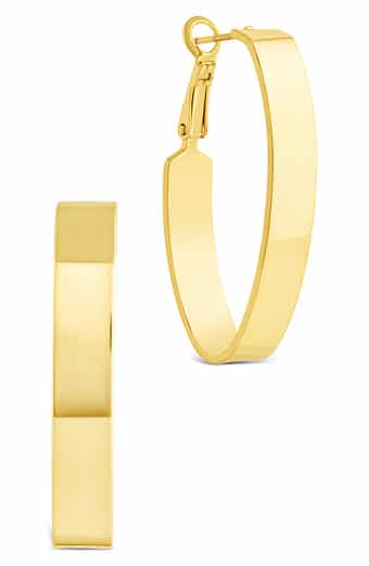 Sterling Forever Clarinda Oval Statement Hoop Earrings