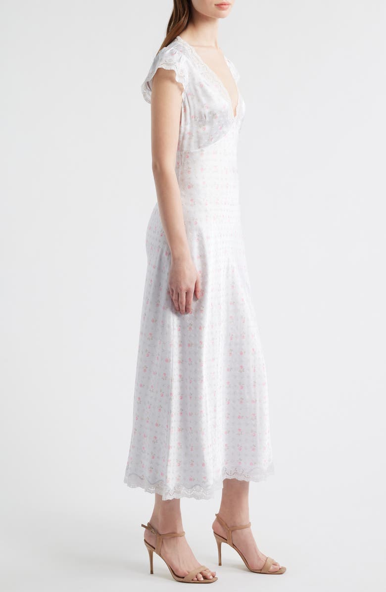 LoveShackFancy Theodore Floral Maxi Slipdress, Alternate, color, Chapparal Blue