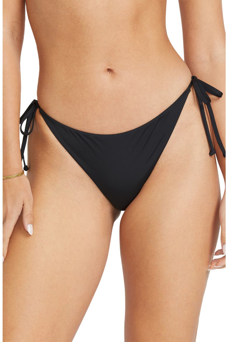 Sol Searcher Side Tie Bikini Bottoms, Main, color, BLACK PEBBLE