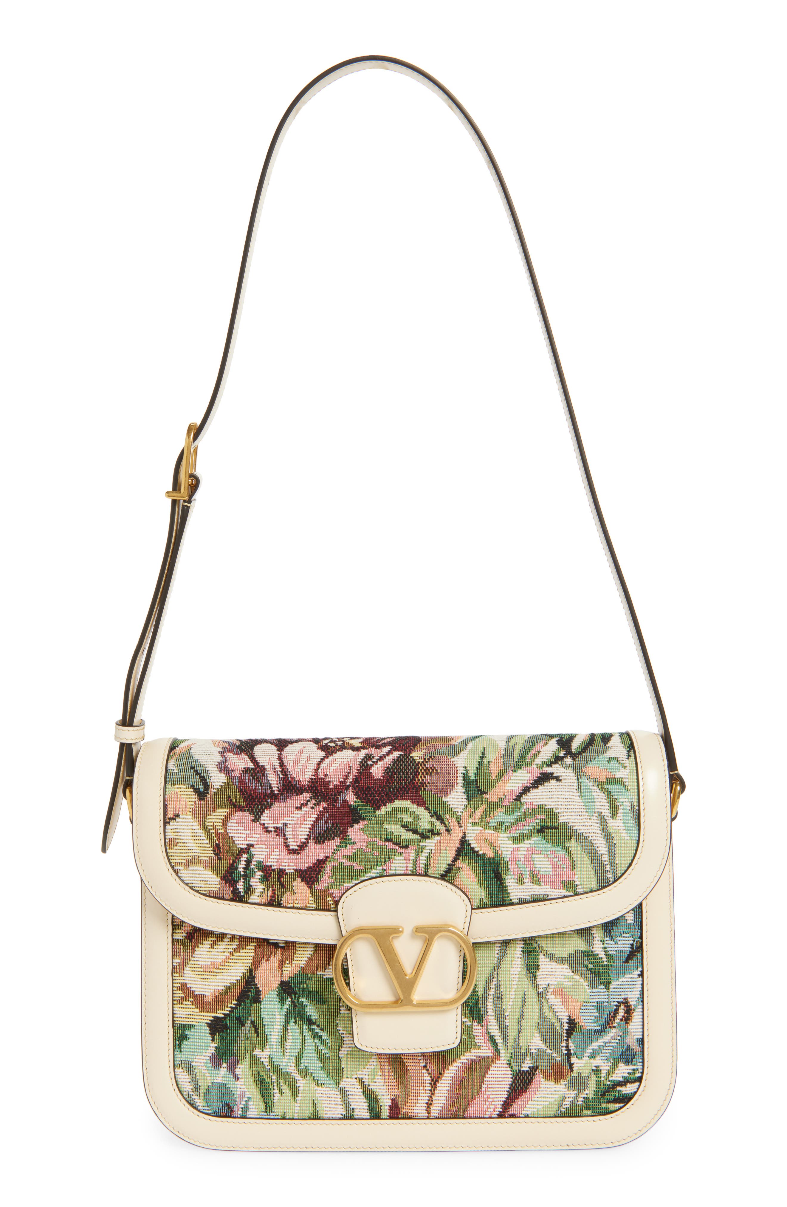 Valentino Garavani 9TO5 Embroidered Jacquard Shoulder Bag, Main, color, 