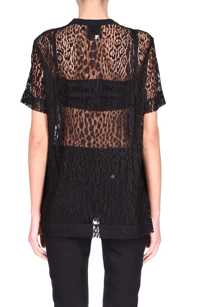 Givenchy Sheer Lace T-Shirt, Alternate, color, 