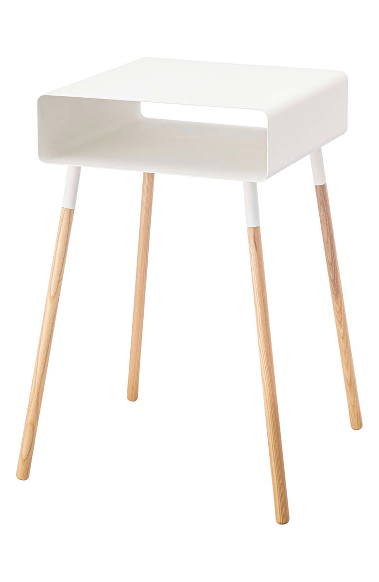 Yamazaki Steel Storage Side Table, Main, color, White