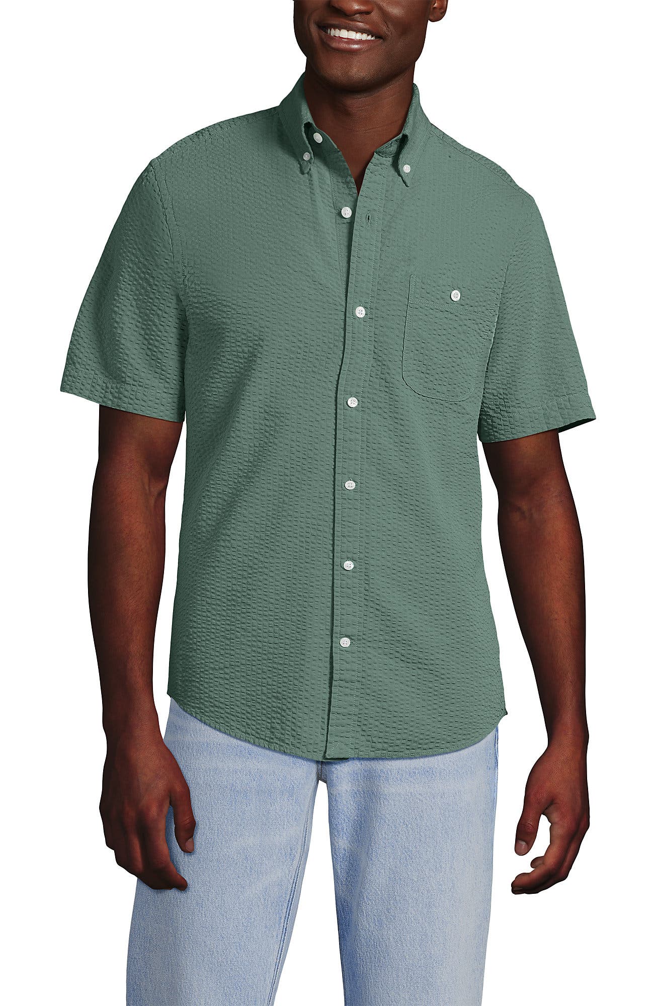 Short Sleeve Seersucker Shirt - image 5