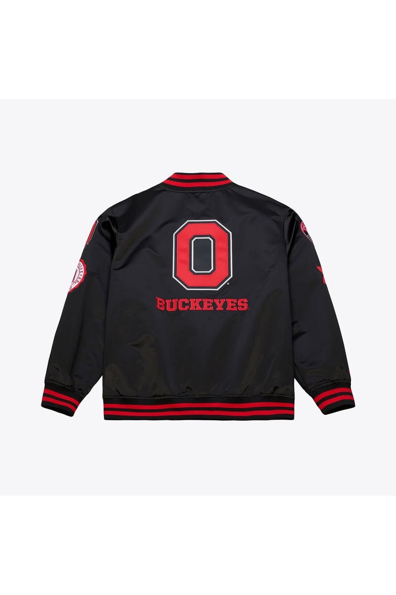 Men's Mitchell & Ness Black Ohio State Buckeyes Double Clutch Lightweight Satin Full-Snap Jacket, Alternate, color, Black