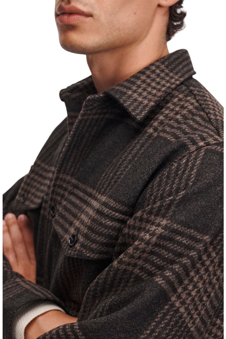 Austin Plaid Wool Blend Shirt Jacket, Alternate, color, BROWNPLAID