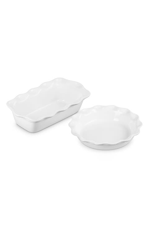 2-Piece Heritage Stoneware Pie Dish & Loaf Pan Set