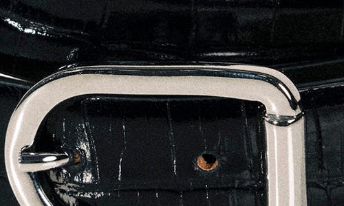 Dehanche Mija Croc-effect Leather Belt In Black