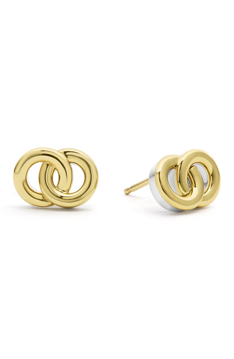 LAGOS Interlocking Circle Stud Earrings, Main, color, Two-Tone