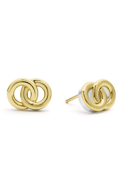 Interlocking Circle Stud Earrings