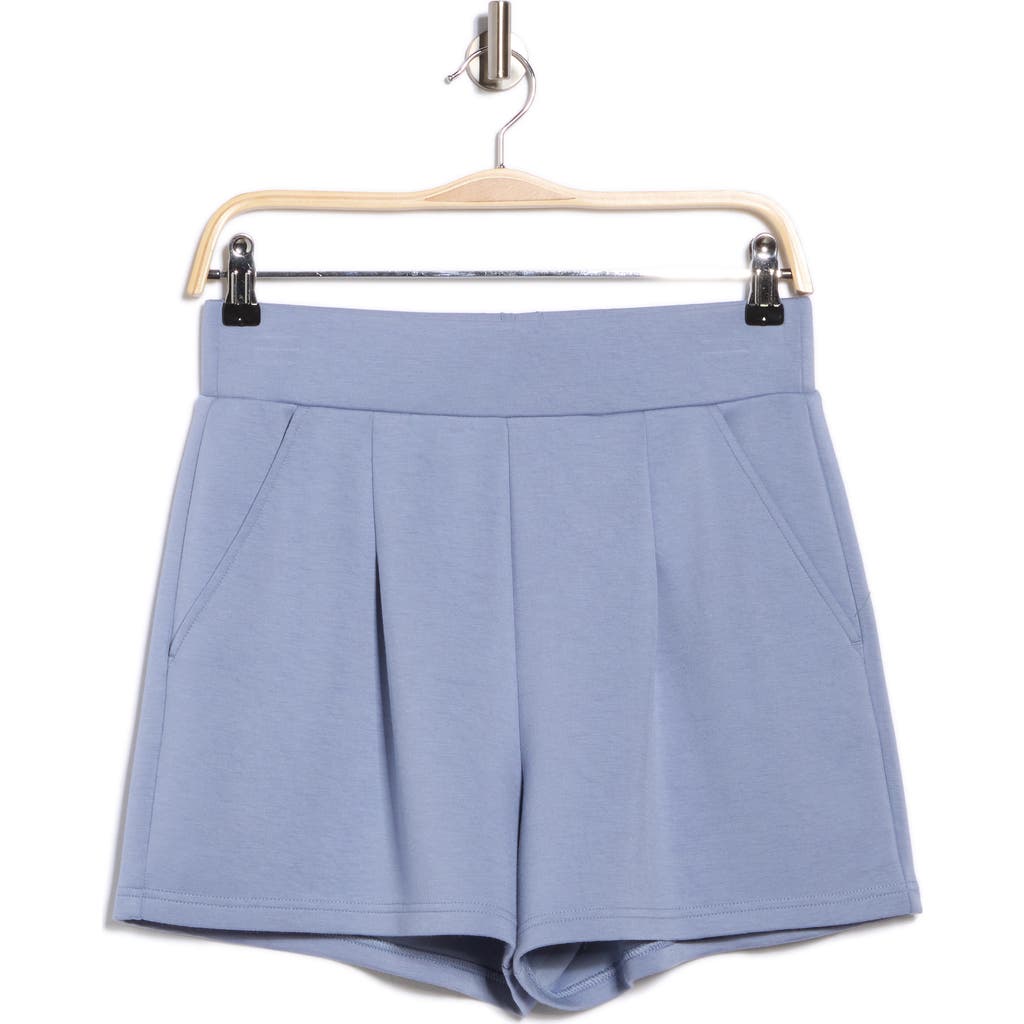 Z By Zella Whisper Knit Pleated Shorts In Blue