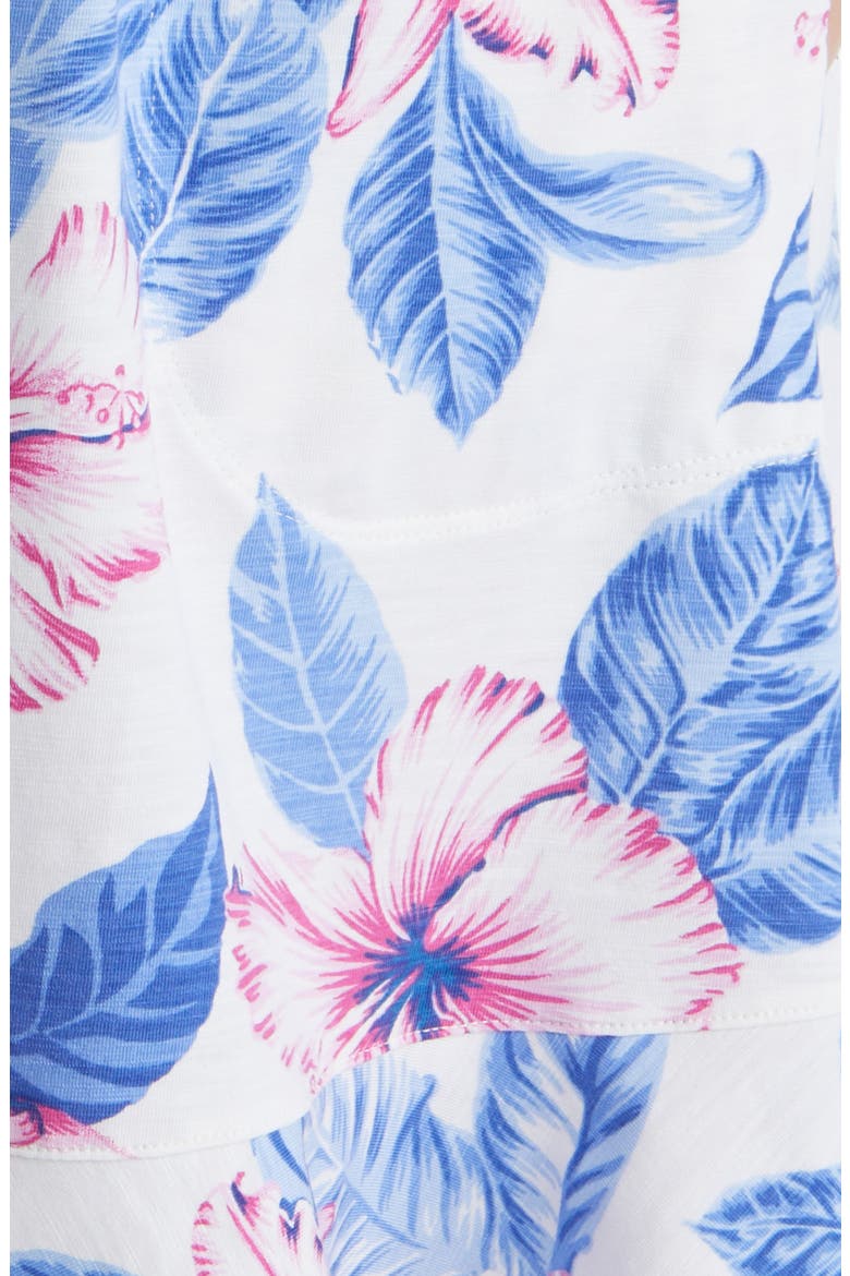 Tropical Blooms Cotton Blend Sheath Dress, Alternate, color, COCONUT