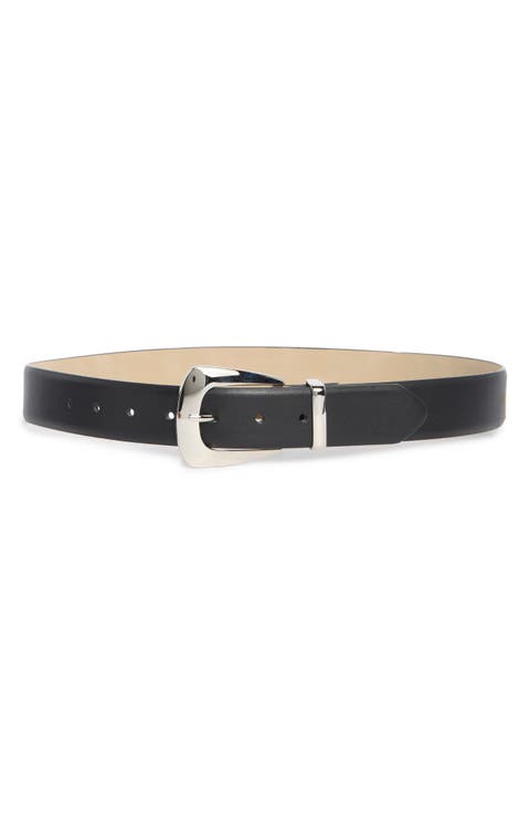 Crest Buckle Faux Leather Belt