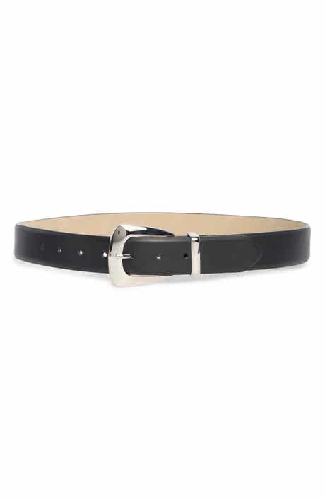 Vince Camuto Crest Buckle Faux Leather Belt