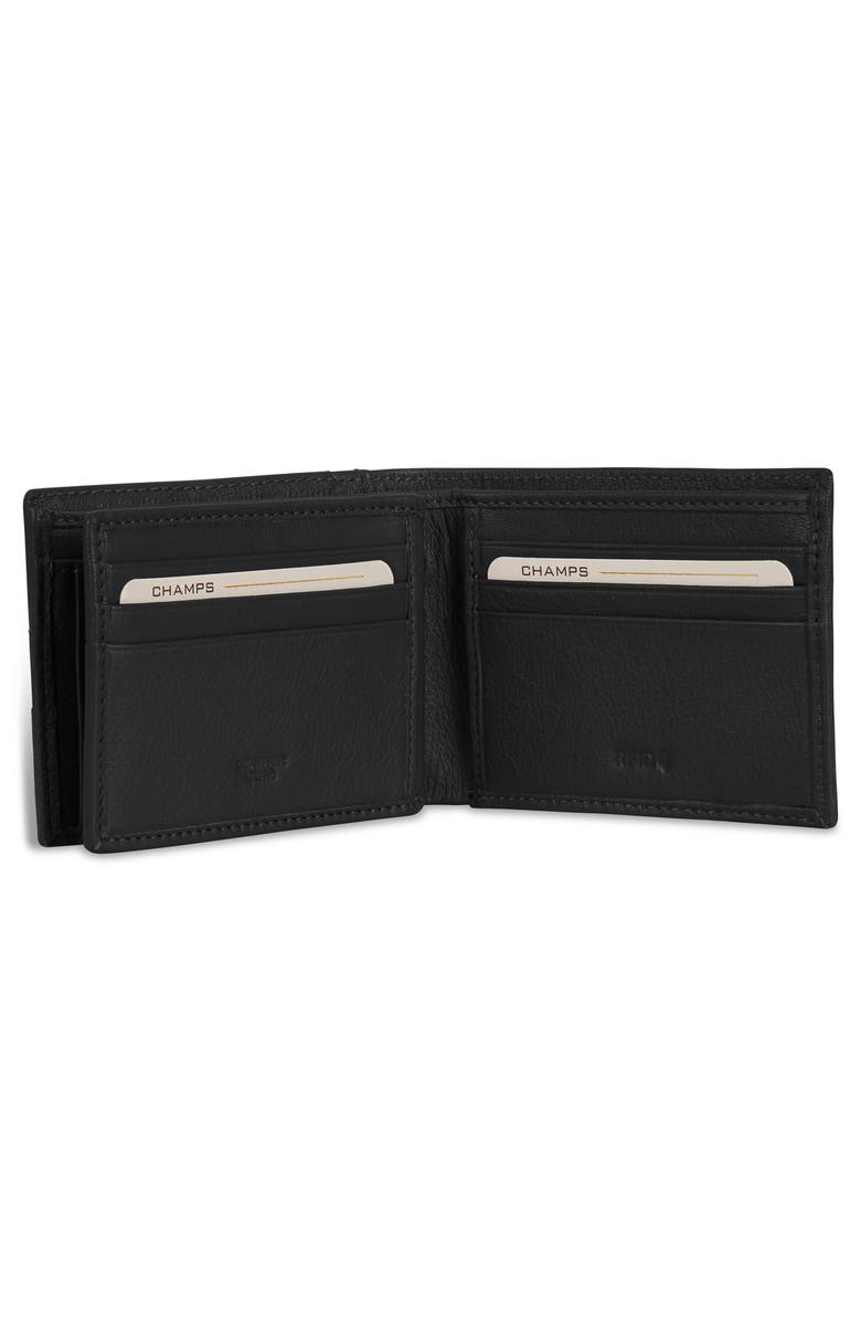 CHAMPS Onyx ID Flap Leather Bifold Wallet, Alternate, color, Black