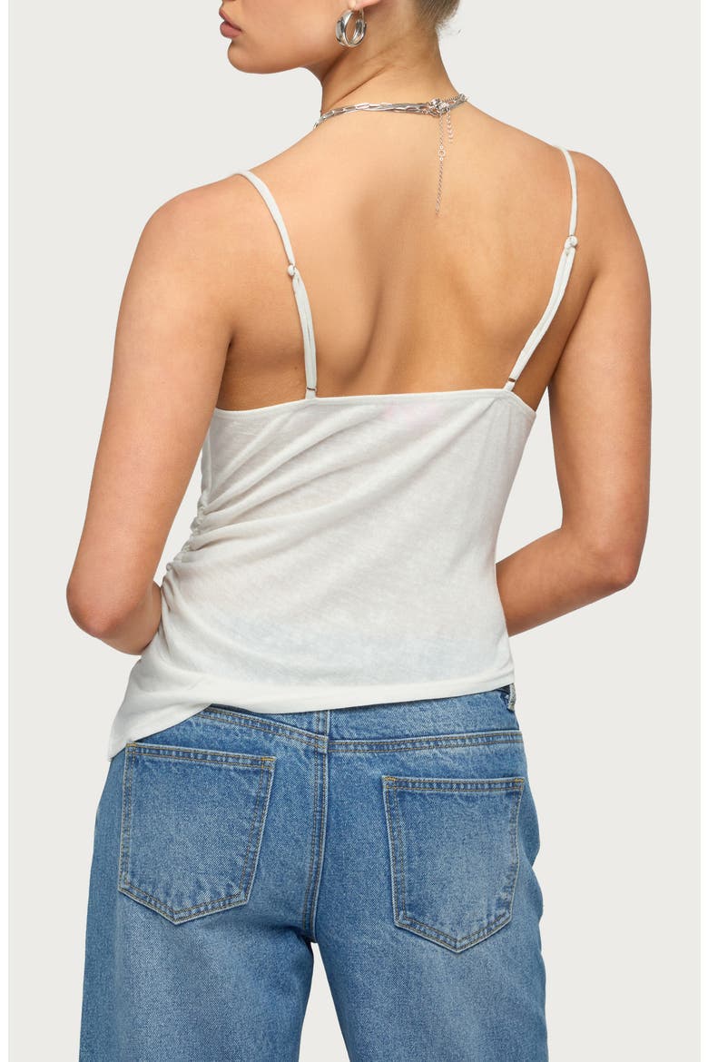 Asymmetric Cowl Neck Camisole, Alternate, color, WHITE