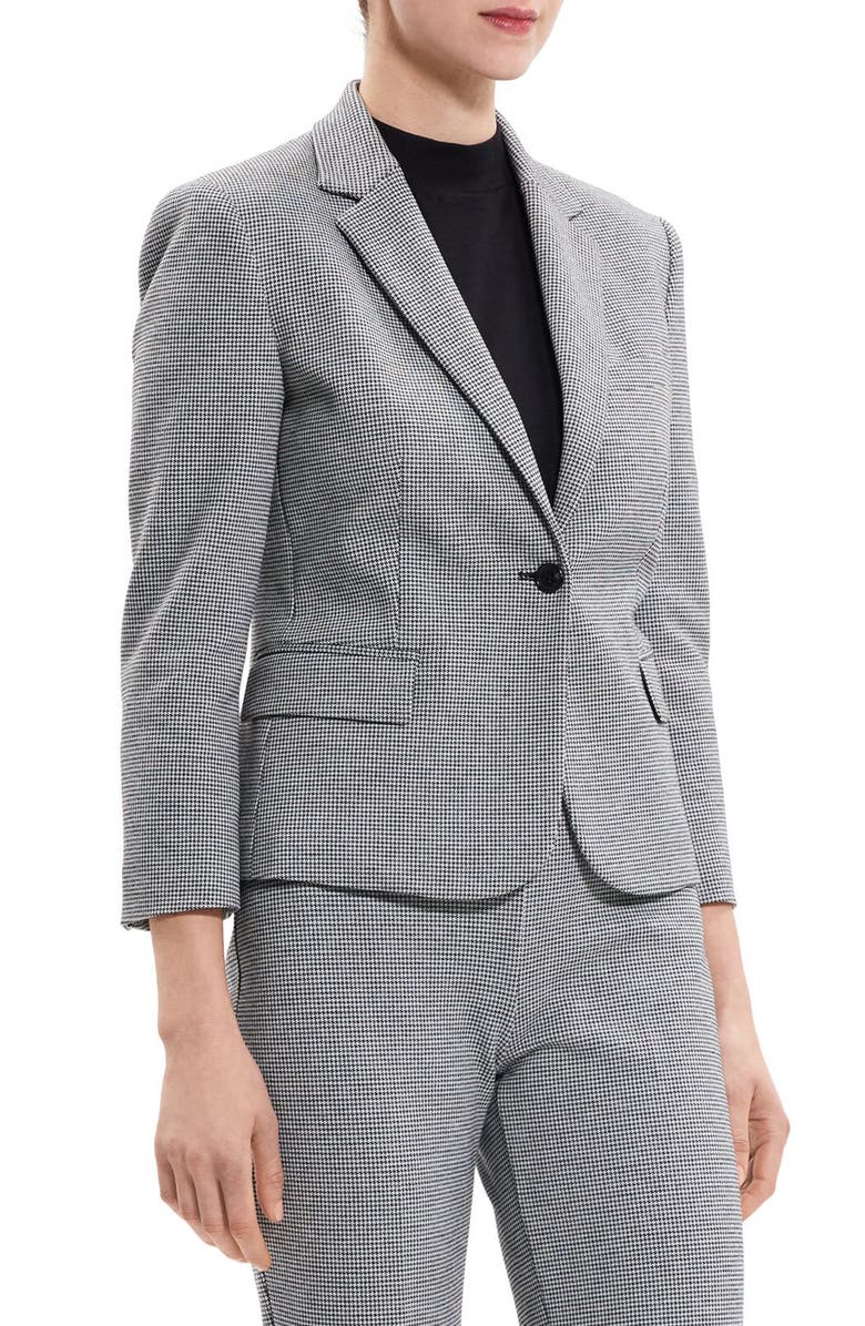 Theory Shrunken Houndstooth Blazer, Alternate, color,