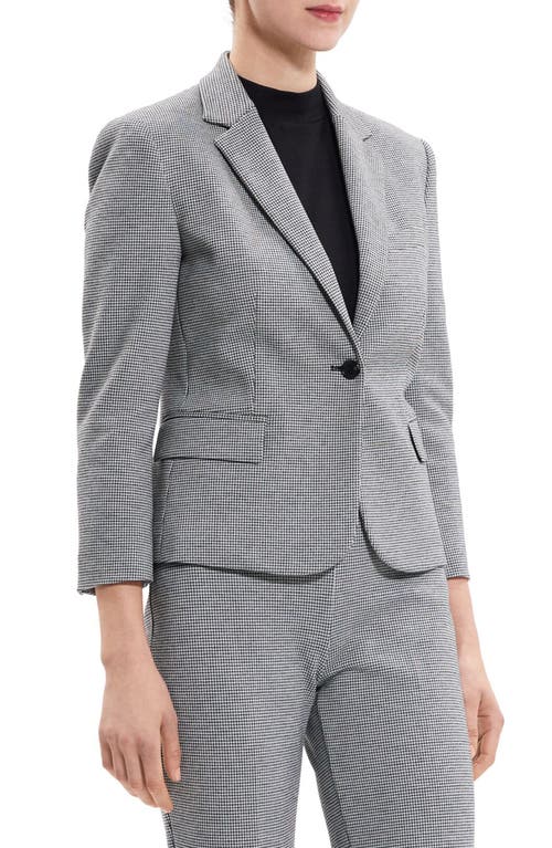 Theory Shrunken Houndstooth Blazer In Gray