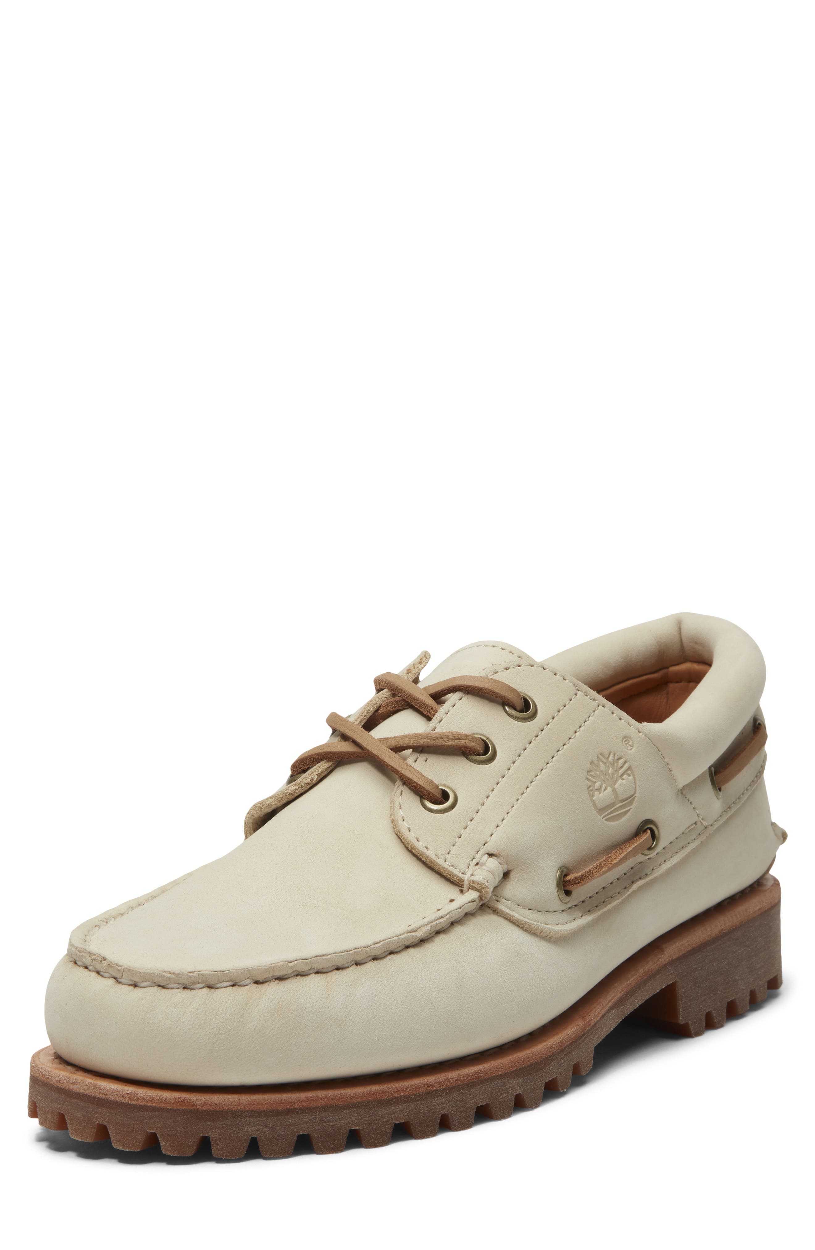 Authentic Boat Shoe, Alternate, color, LIGHT BEIGE NUBUCK