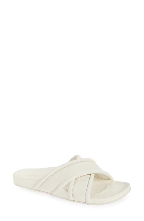 Olukai Ani Water Resistant Crisscross Slide Sandal In White