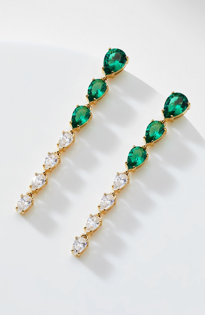 Nadri Social Lights Linear Drop Earrings, Alternate, color, Gold