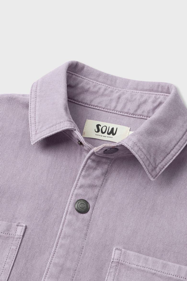 Organic Cotton Denim Overshirt, Alternate, color, Light Lilac