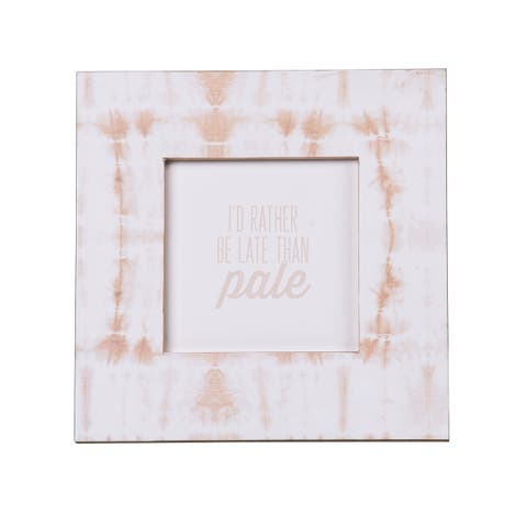 Neutral Tie Dye Square MDF Frame Wood White