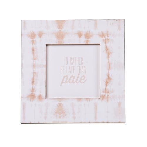 Totalee Gift Neutral Tie Dye Square Mdf Frame Wood White