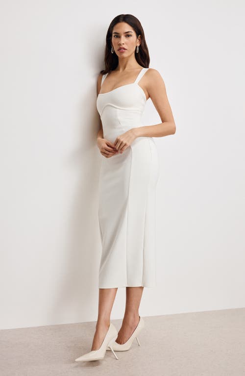 GOOD AMERICAN GOOD AMERICAN CRYSTAL EMBELLISHED SCUBA KNIT MIDI DRESS 