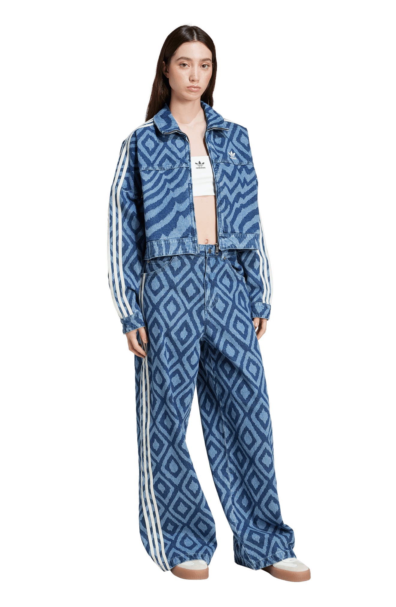 adidas x FARM Rio Lifestyle Denim Track Jacket (Women) | Nordstrom