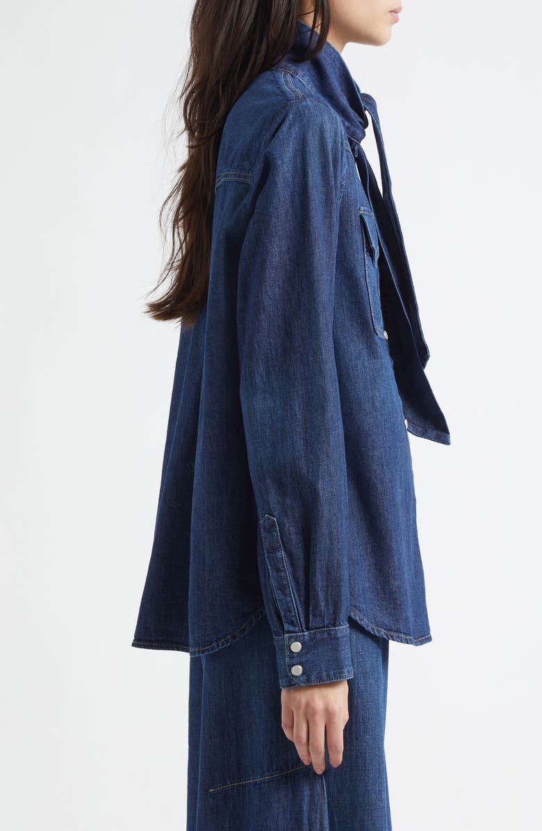 TWP Ranchers Daughter Tie Neck Denim Shirt, Alternate, color,