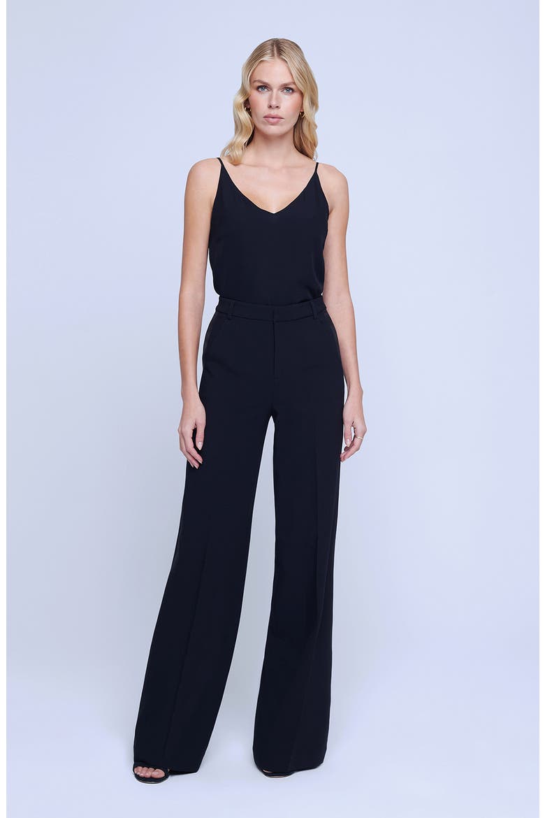 Livvy High Rise Tux Trousers, Alternate, color, BLACK