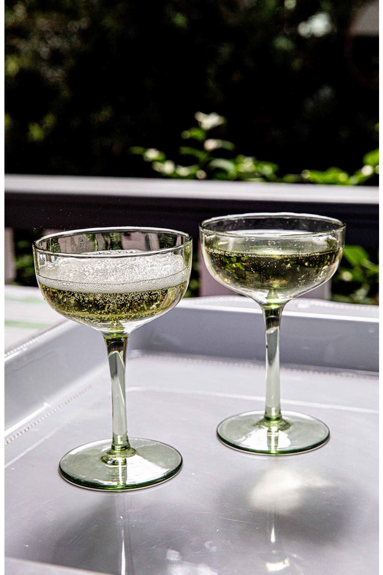 Puro Set of 2 Cocktail Coupé Glasses, Alternate, color, BASIL